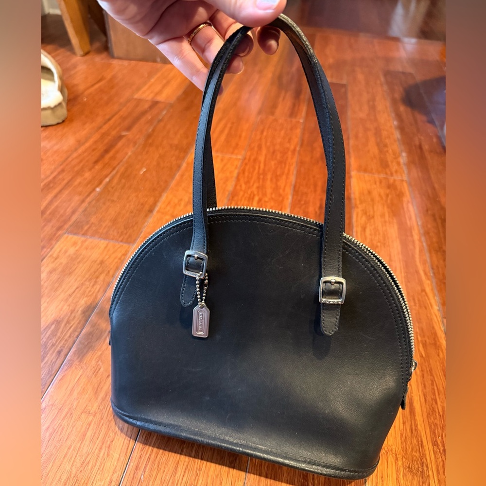 Coach vintage mini bag black gold hardware with tag